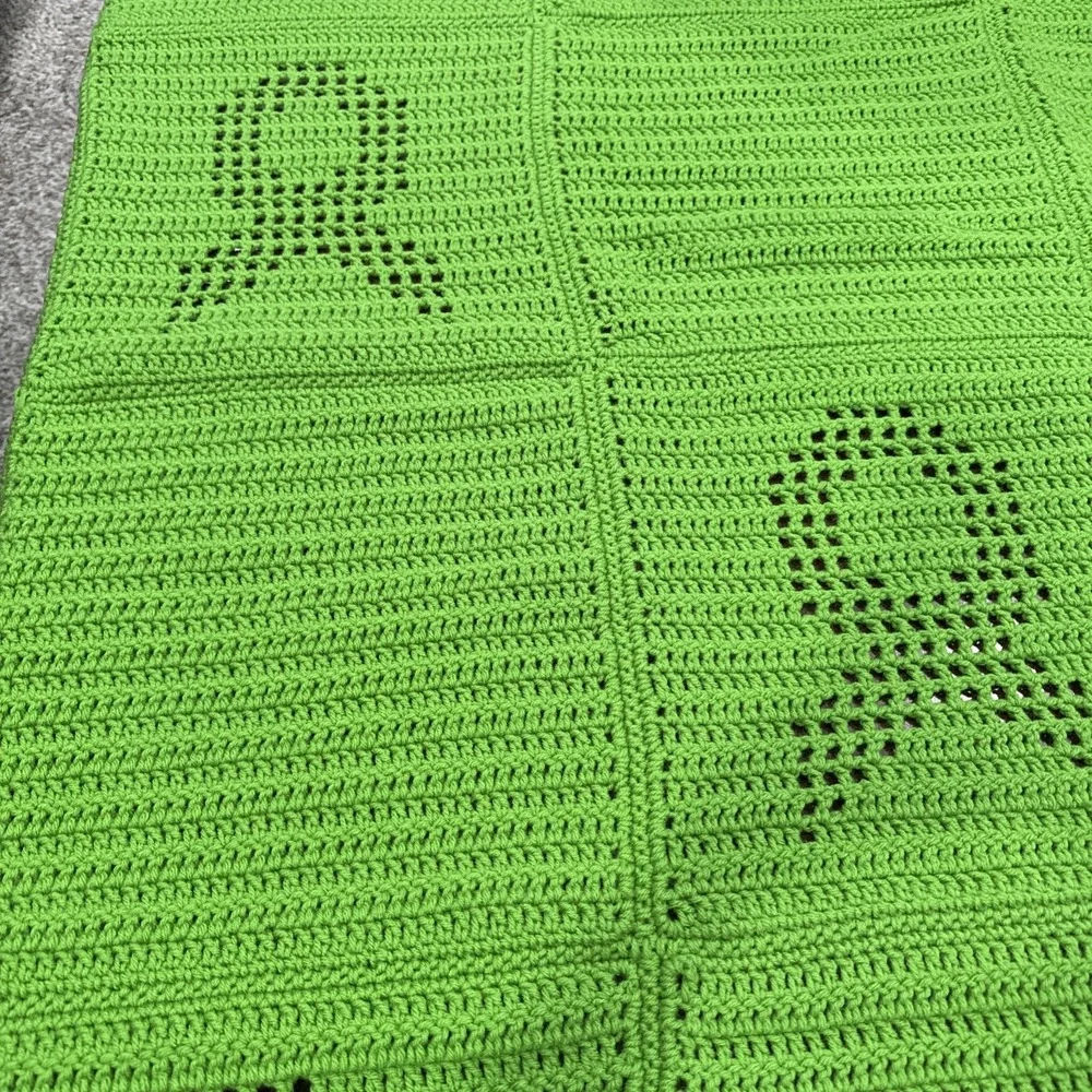 Handmade Crocheted Breast‎ Cancer Symbols Green Never Used